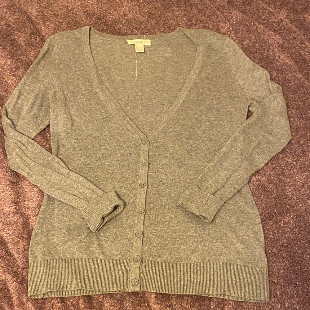 Forever 21 Light Gray Women's Cardigan